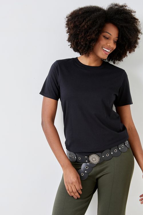 Camiseta fem fsh promo mc alongada preto preto