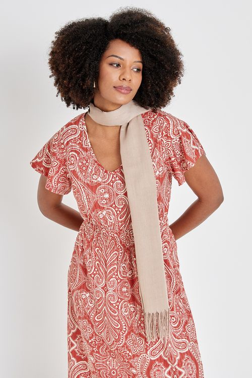 Vestido fem cas 23452 manga babado estam estampado