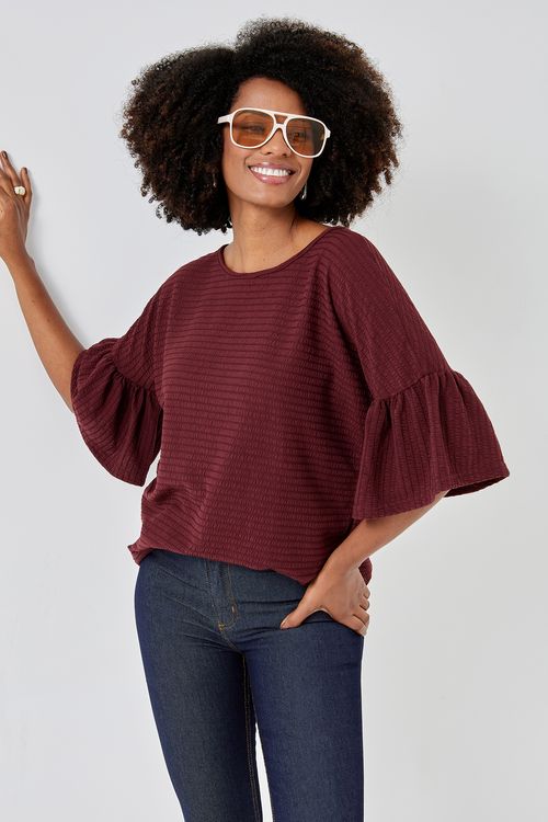 Blusa fem cas 95026 malha indi roxo roxo escuro