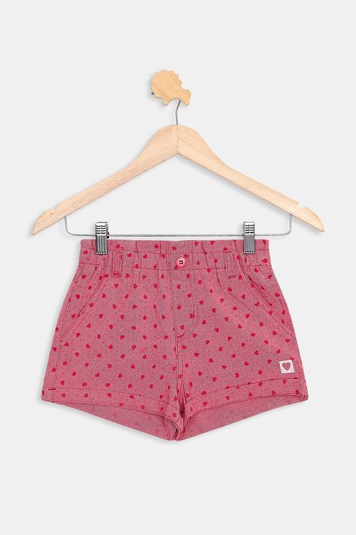 Shorts Infantil Estampado Pink Tam 4 a 8