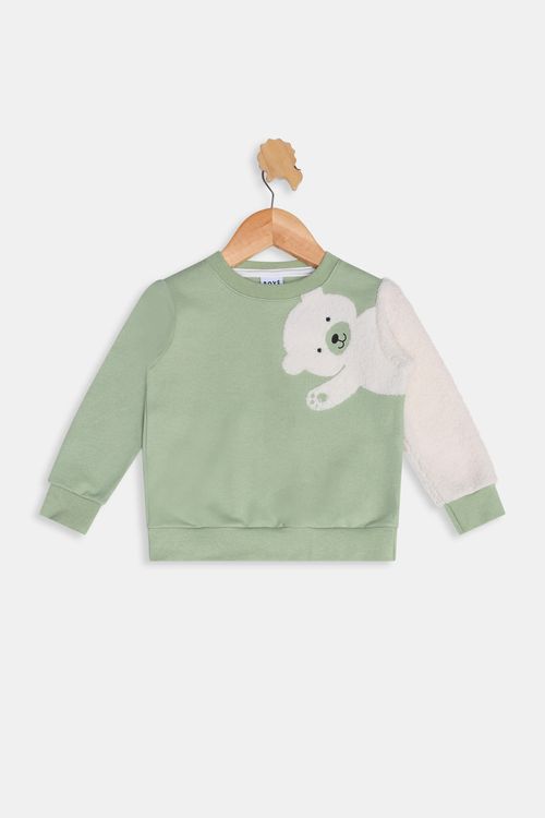 Blusão Infantil Meninos Pelo Ursinho Verde Claro Tam 1 a 3