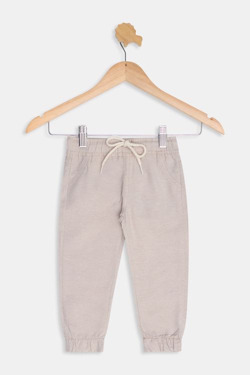 Calça Jogger Infantil Meninos Bege Claro Tam 1 a 3
