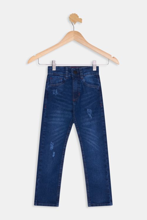 Calça Jeans Infantil Meninos Azul Escuro Tam 4 a 8