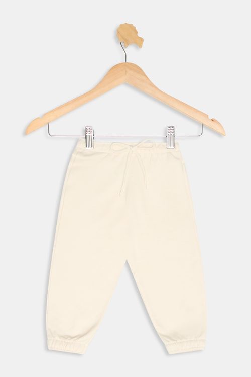 Calça Moletom Infantil Meninos Lisa Bege Claro Tam 1 a 3