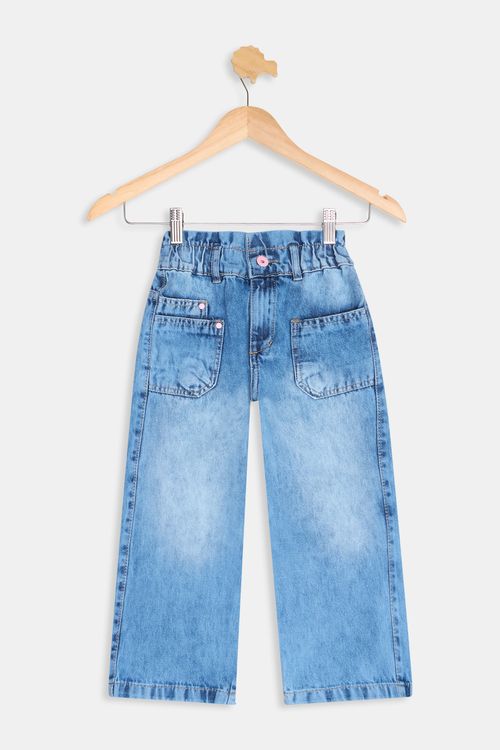 Calça Jeans Infantil Meninas Azul Claro Tam 4 a 8
