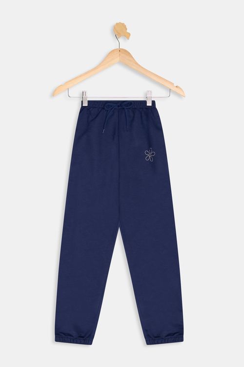 Calça Moletom Juvenil Meninas Azul Marinho Tam 10 a 16