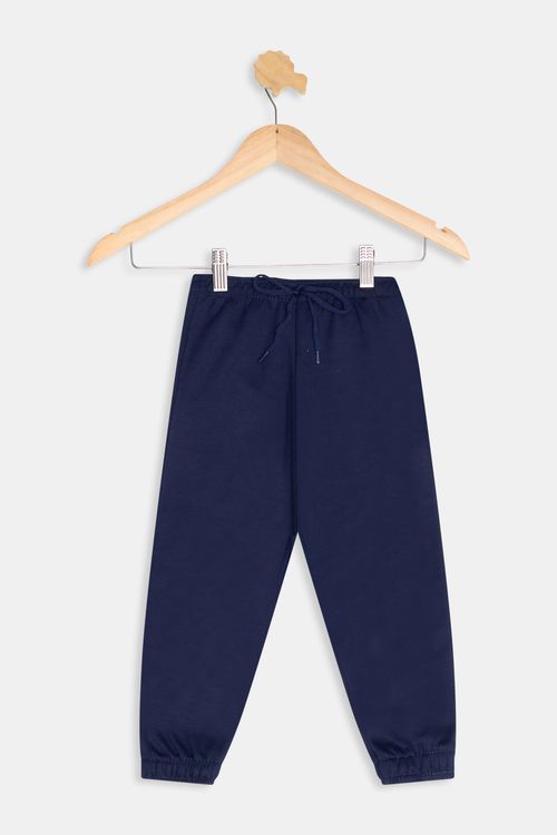 Calça Moletom Infantil Meninos Lisa Azul Escuro Tam 4 a 8