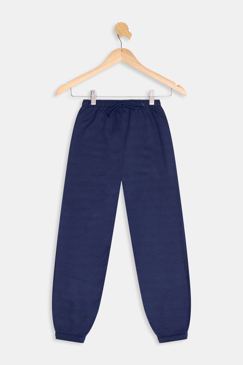 Calça Moletom Juvenil Meninos Liso Azul Médio Tam 10 a 16