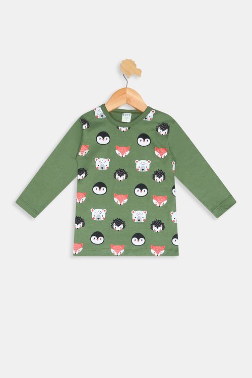 Camiseta Infantil Meninos Floresta Verde Escuro Tam 1 a 3