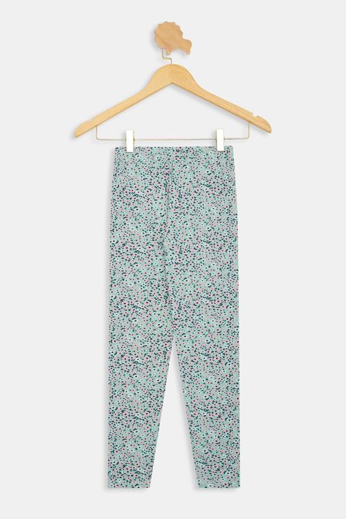Legging Juvenil Meninas Floral Menta Verde Claro Tam 10 a 16
