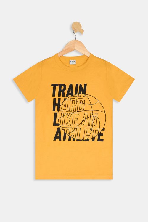 Camiseta Manga Curta Juvenil Meninos Basquete Amarelo Médio Tam 10 a 16