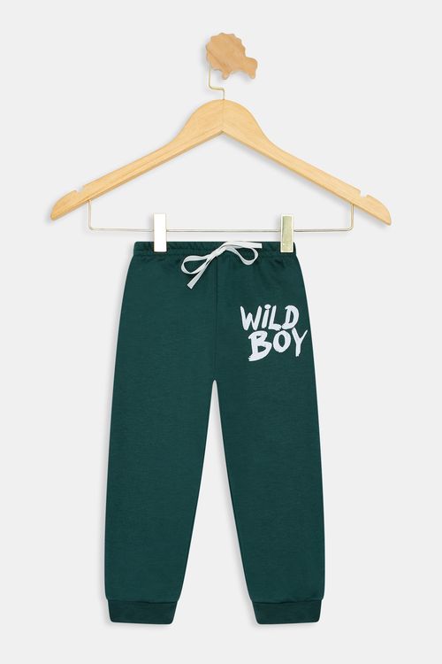 Calça Infantil Meninos Estampa Wild Boys Verde Tam 1 a 3