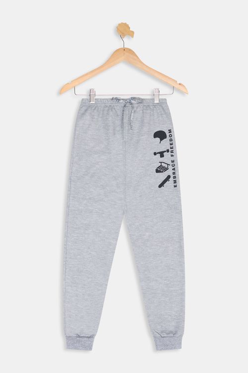 Calça Moletom Juvenil Meninos Estampa Mescla Cinza Claro Tam 10 a 16