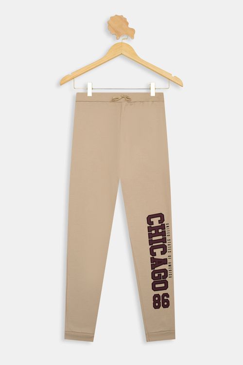 Calça Moletom Juvenil Meninos Estampa Bege Claro Tam 10 a 16