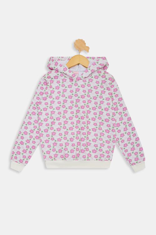 Blusão Infantil Meninas Floral Off Cinza Tam 4 a 8