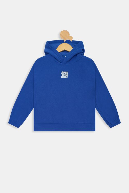Blusão Moletom Infantil Meninos Textura Boucle Azul Tam 4 a 8
