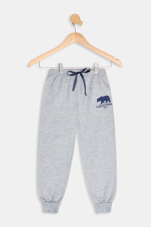 Calça Moletom Infantil Meninos Cinza Claro Tam 4 a 8