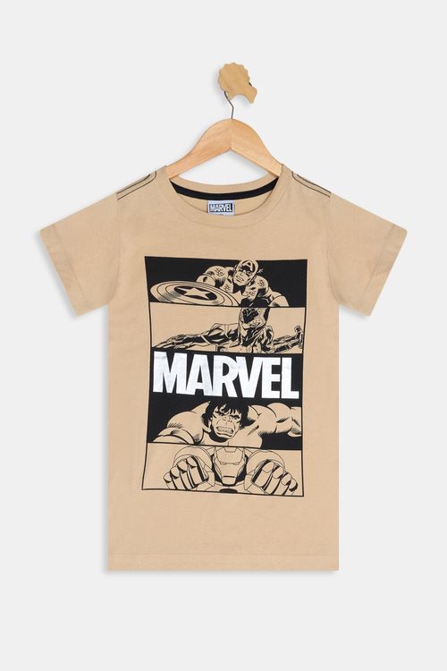 Camiseta mc inf10/16nos cdjuvo10 marvel bege claro