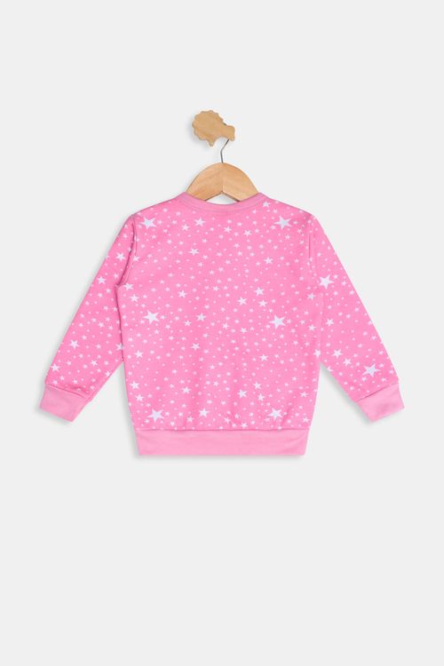 Blusao inf1/3nas estrelas rot + silk cpz rosa medio