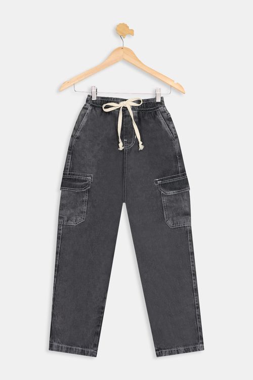Calca jeans inf10/16nos40965 black cargo jeans preto