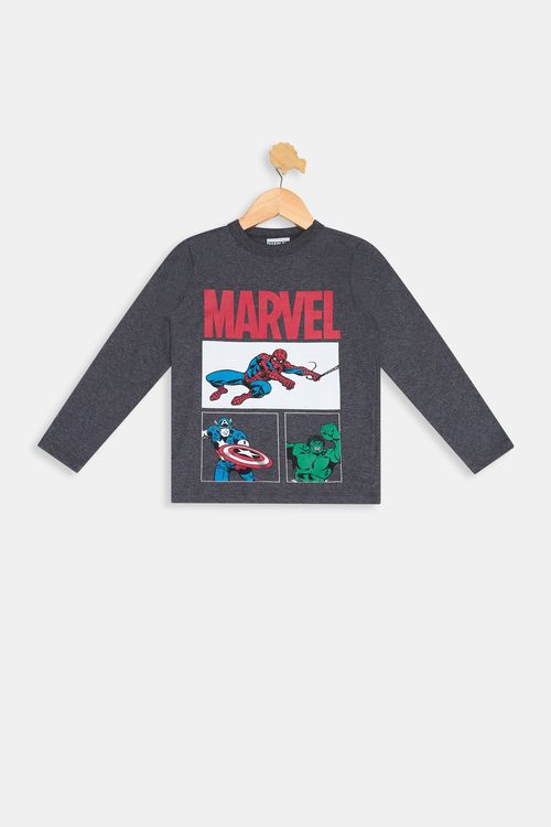 Camiseta ml inf4/10nos cdinfo160 marvel cinza escuro mescla