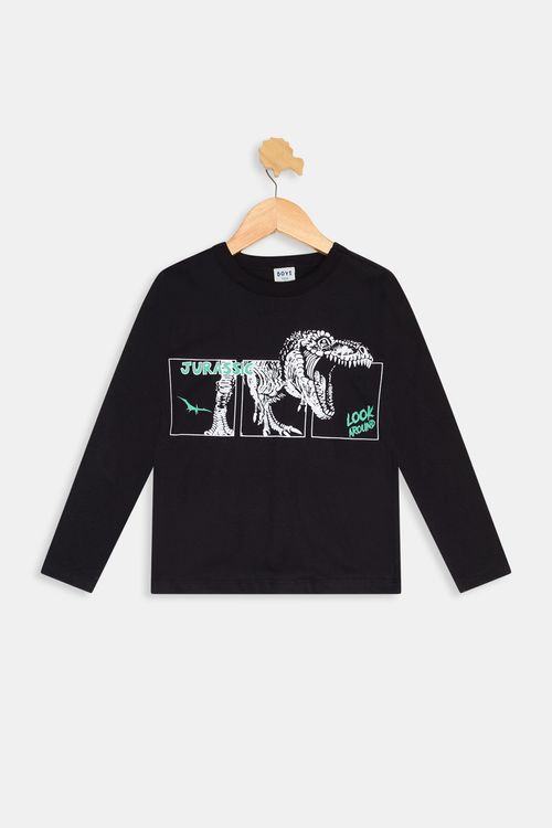 Camiseta ml inf4/8nos cdinfo176 dino pt preto