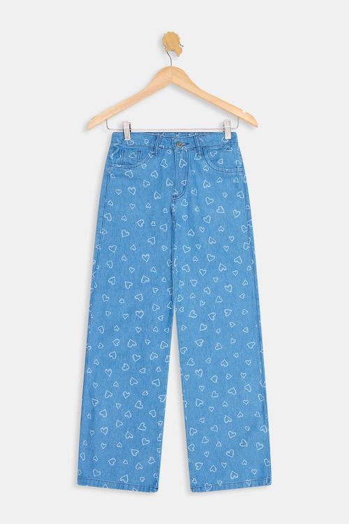 Calca inf10/16nas 1104070 wide corac jeans azul claro