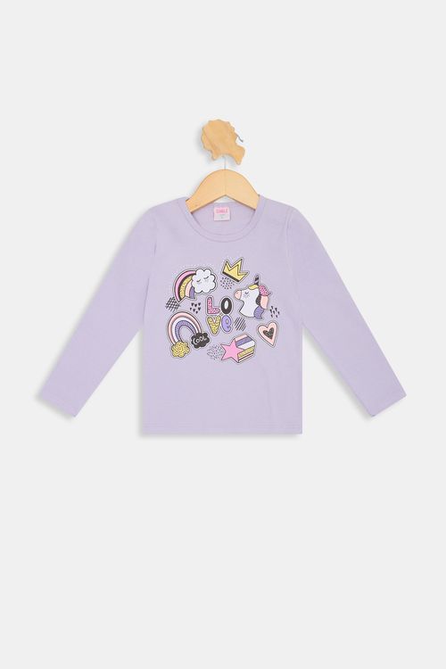 Blusa inf4/8nas strass unic lilas lilas