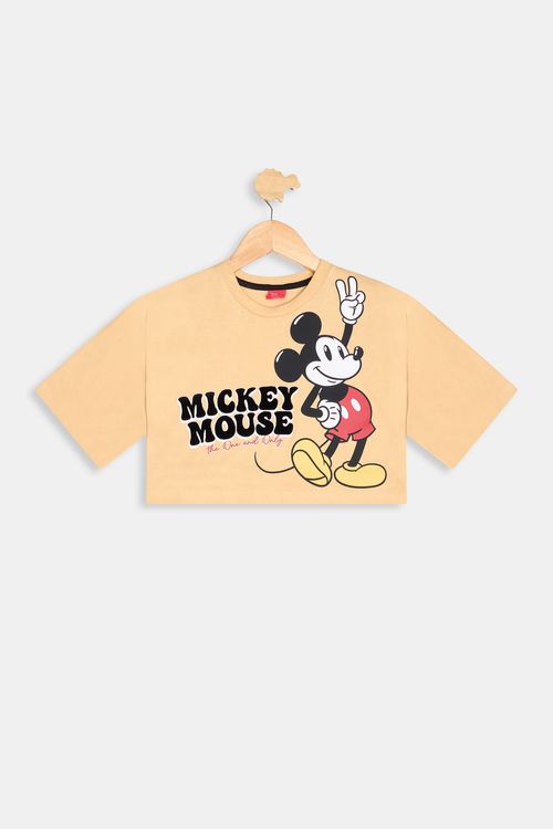 Infa 10/16nas cropped mickey bege ivl082 bege escuro