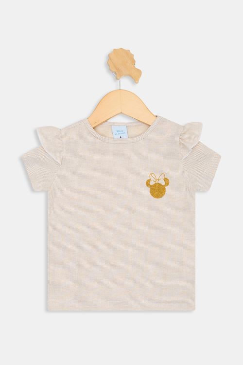 Blusa inf4/8nas lurex babado minnie dourado