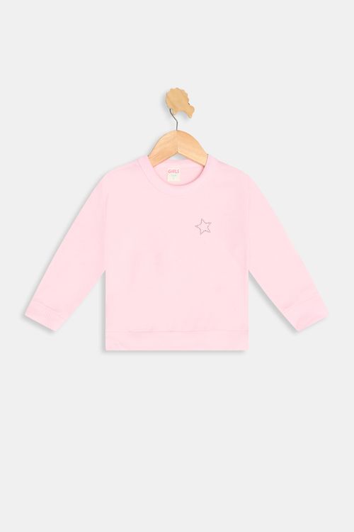 Blusao inf1/3nasrosapatch corac careca rosa claro