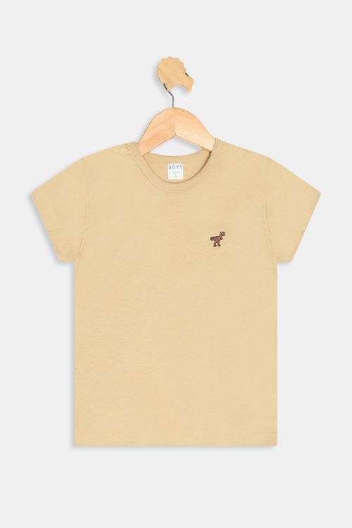 Camiseta MC Infantil Bege 4 a 8 anos