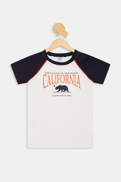 Camiseta Infantil Caedu Urso California Off White