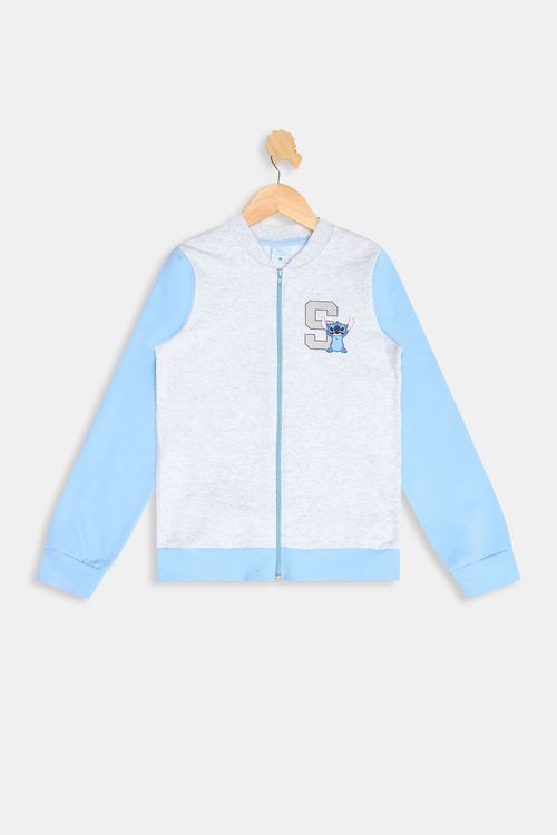 Blusao inf10/16nas 37456 stitch ziper bi azul claro