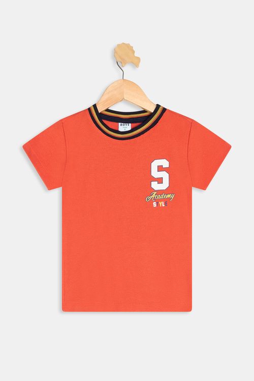 Camiseta mc inf4/8nos 1275075 ret gola laranja escuro
