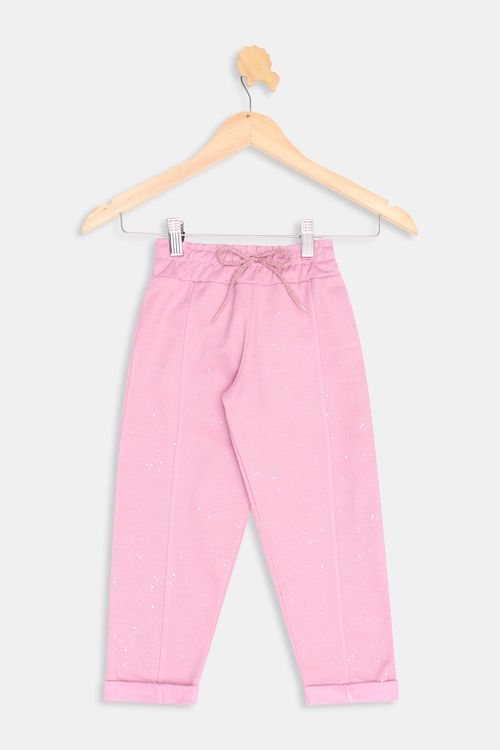 Calca inf4/8nas molet clchrd glter rsa e rosa escuro