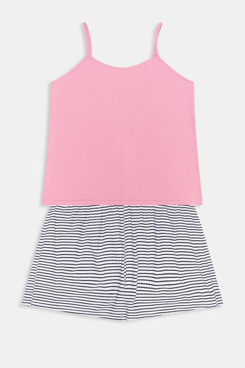 Pijama fpm ct ribana rosa coracao rosa