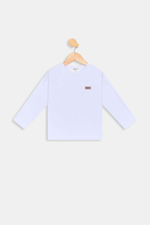 Camiseta  inf1/3nos branca aplique branco