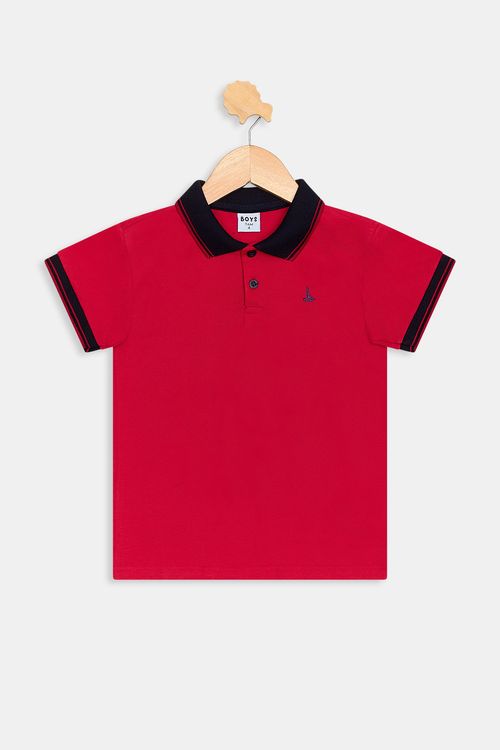 Polo Infantil Caedu Menino Piquet Vermelho Claro