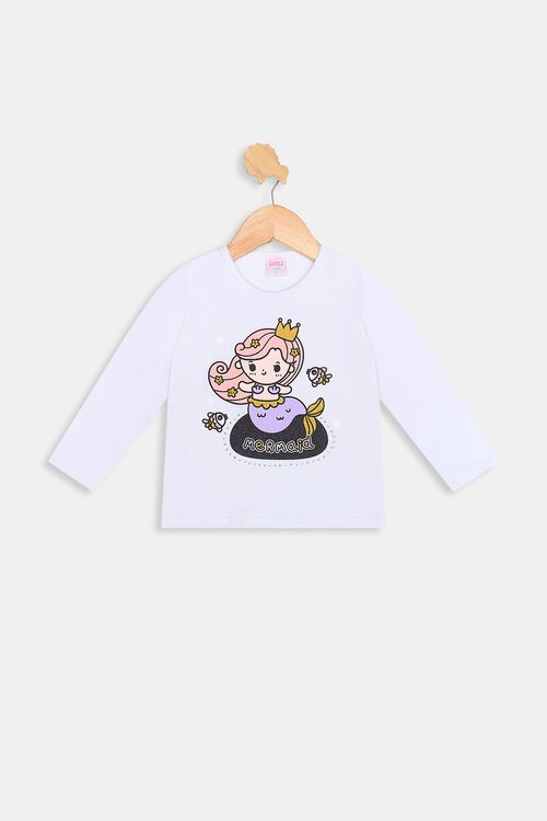 Blusa inf1/3nas branca sereia branco