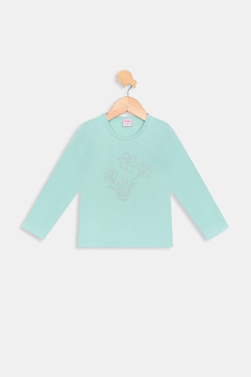 Blusa inf4/8nas m/l strass vd menta verde claro