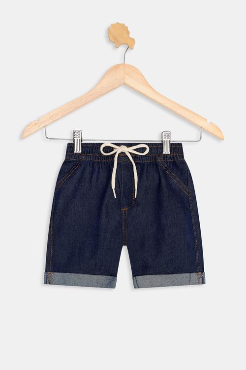 Bermuda Jeans Amaciada Infantil Caedu Azul Médio
