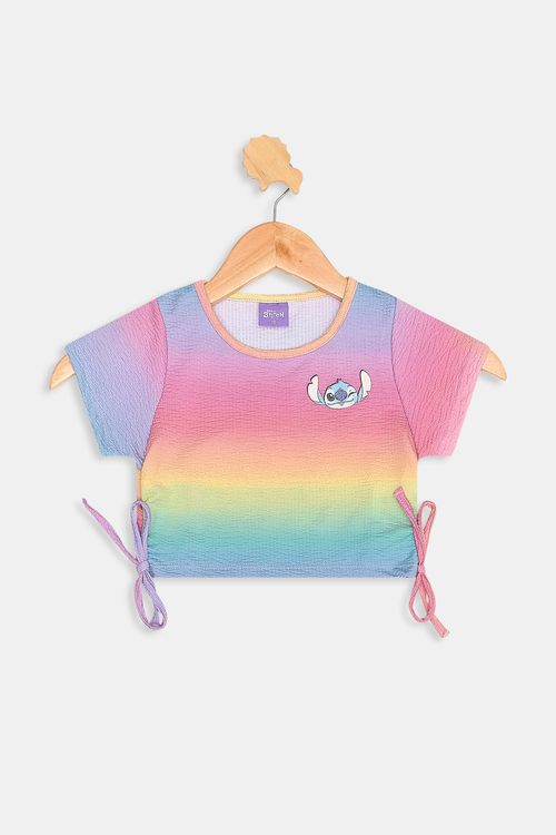 Blusa Infantil Stitch Arco-Íris Estampado