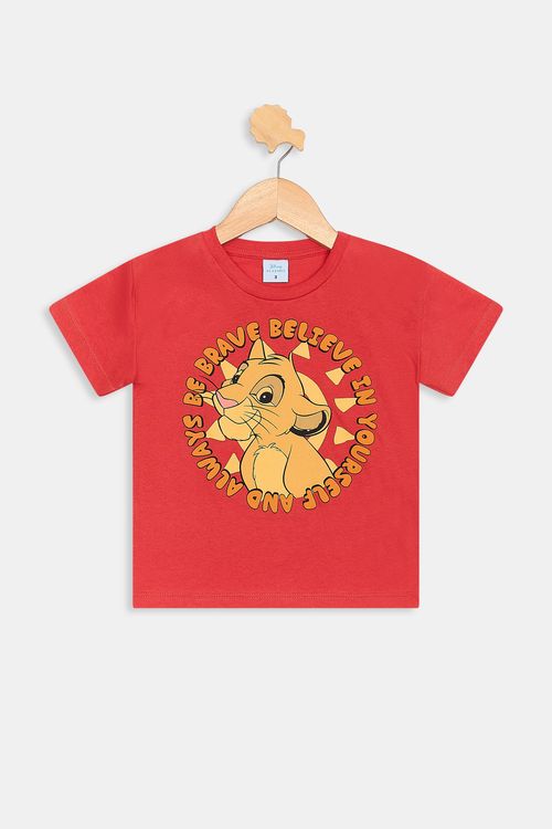 Camiseta Infantil Rei Leão Simba Laranja Escuro