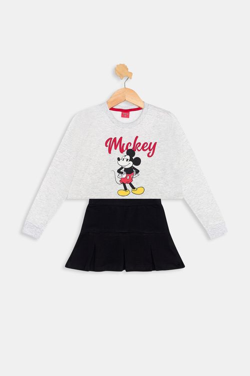 Conj inf4/10nas 108684c saia mickey floc cinza claro mescla