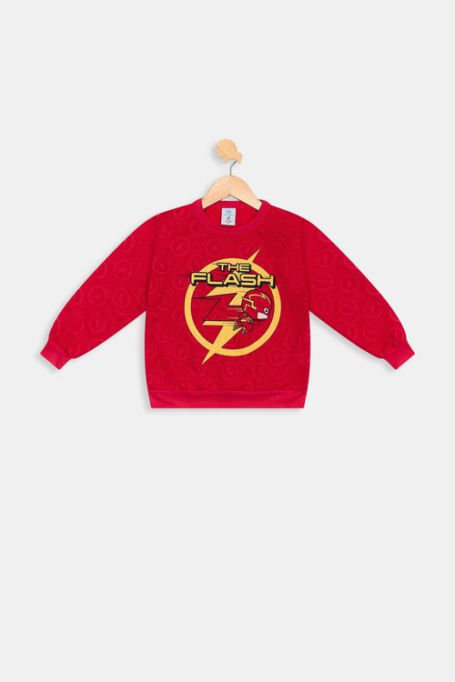 Moletom Infantil Menino Vermelho Estampa The Flash Raios