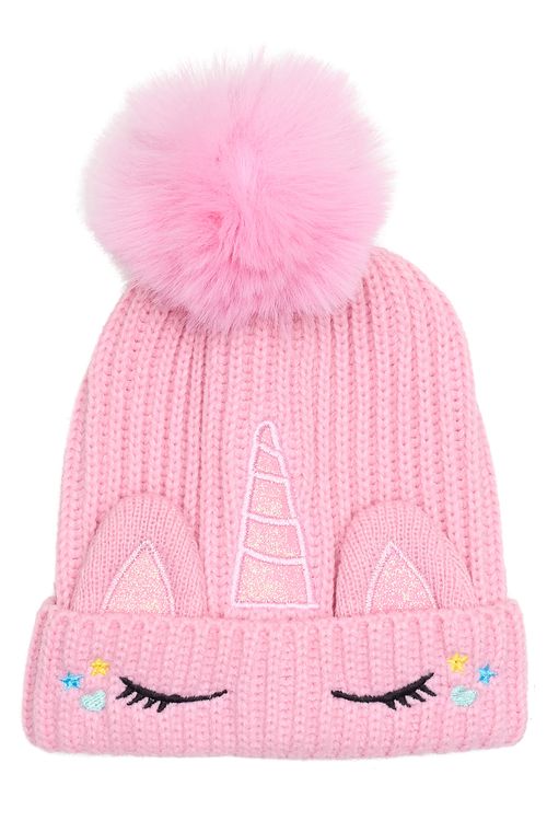 Aces inf abo016 gorro 3d rose pompom rosa