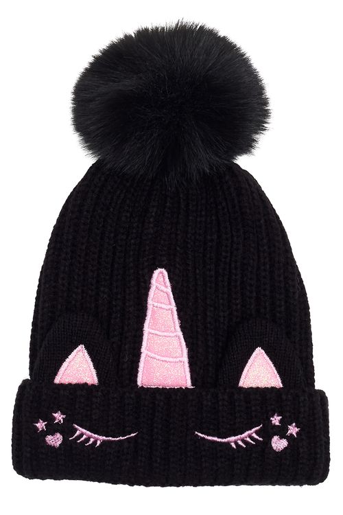Aces inf abo015 gorro 3d pto pompom preto