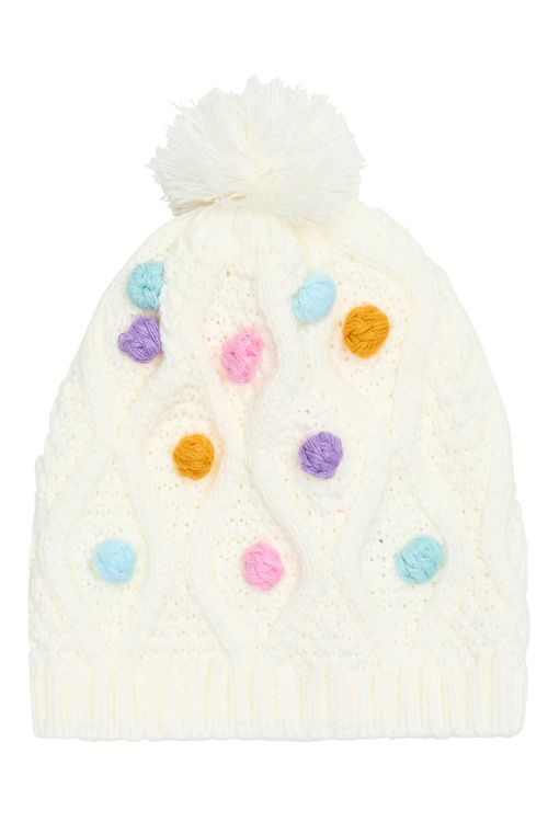 Aces inf abo011 gorro pompons pqn branco
