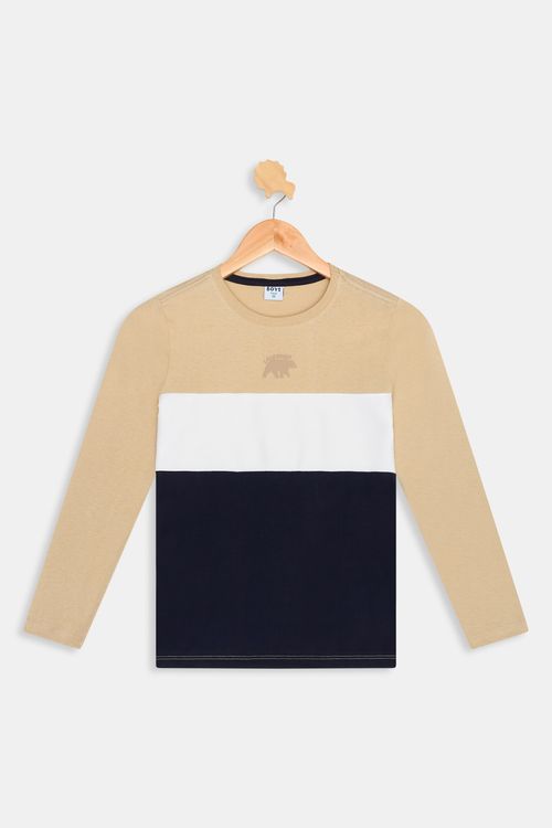 Camiseta Infantil Manga Longa Caedu Urso California Color-Block